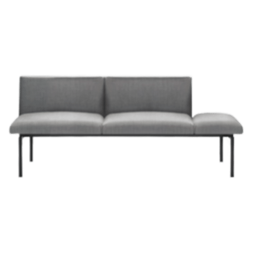 On y voit un fauteuil lounge design gris