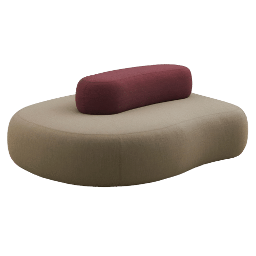 On y voit une banquette modulable design grise et bordeau