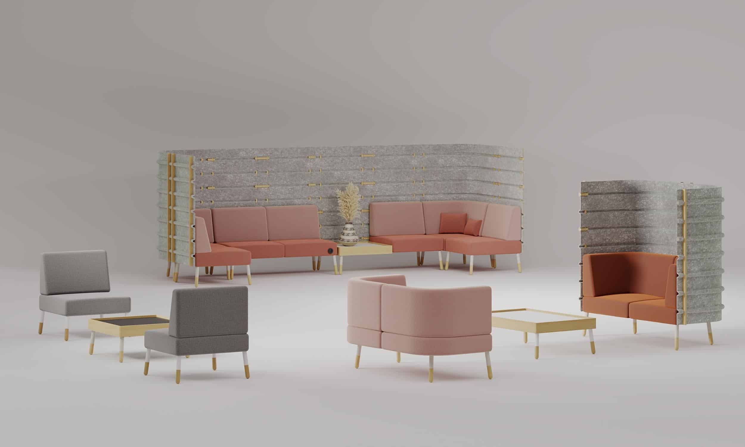 On y voit une collection de table basse design