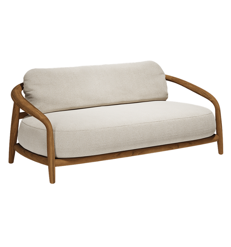 On y voit un canapé extérieur design en bois