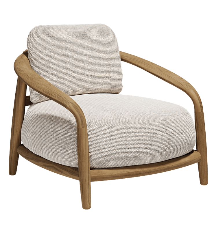 On y voit un canapé extérieur design en bois
