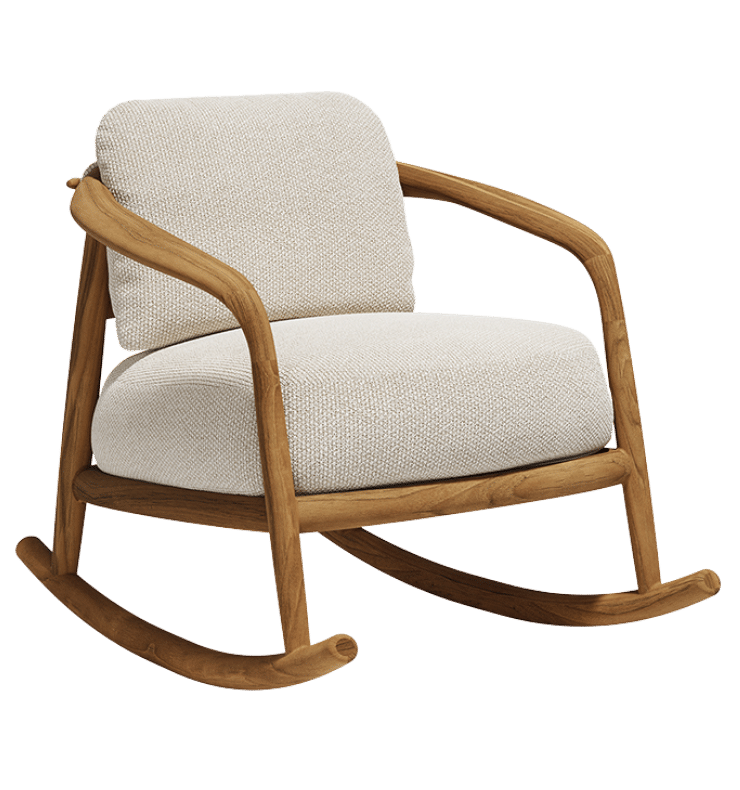On y voit un canapé extérieur design en bois