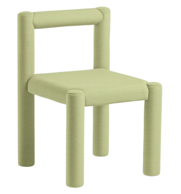 On y voit une chaise vert design
