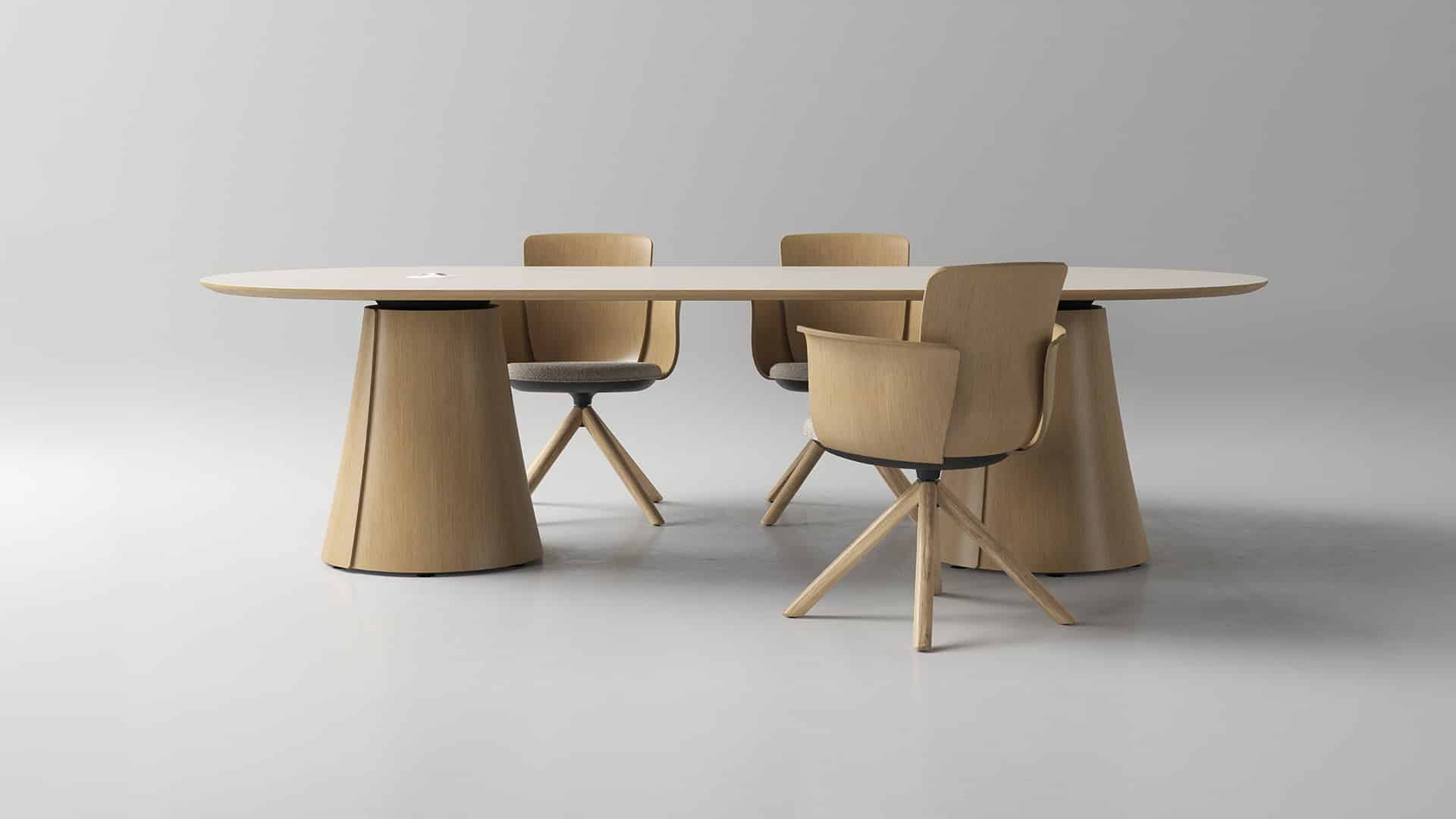On y voit une table design dans un intérieur professionnel
