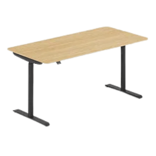 On y voit un bureau opérateur réglable en hauteur