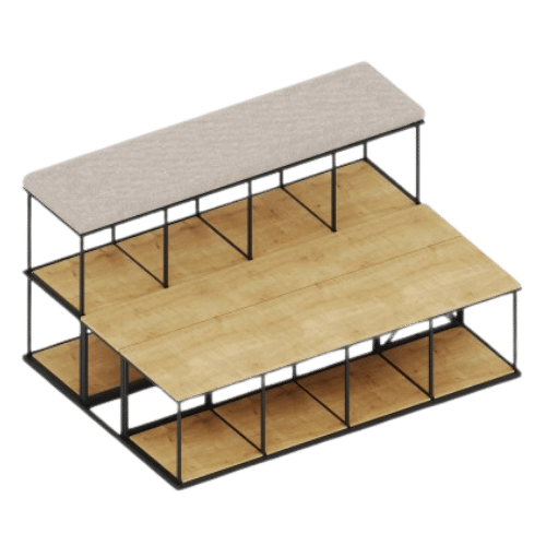 On y voit du mobilier de coworking design