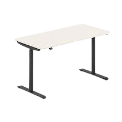 On y voit un bureau opérateur réglable en hauteur
