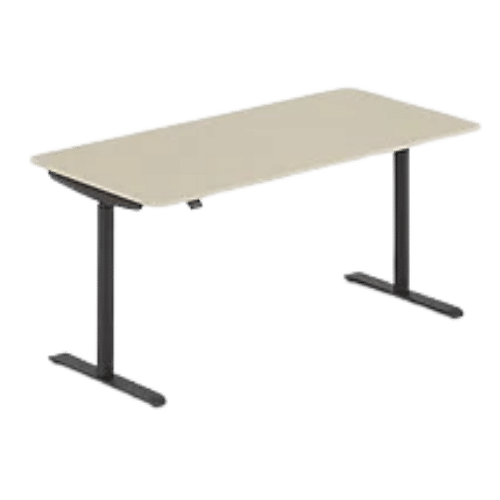 On y voit un bureau opérateur réglable en hauteur
