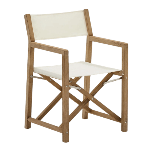 On y voit une chaise extérieur design blanche en bois