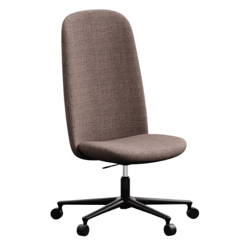 On y voit une chaise de conférence design noir et marron
