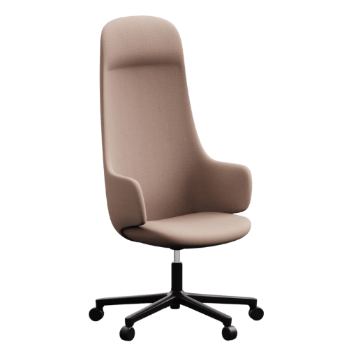 On y voit une chaise de conférence design noir et marron
