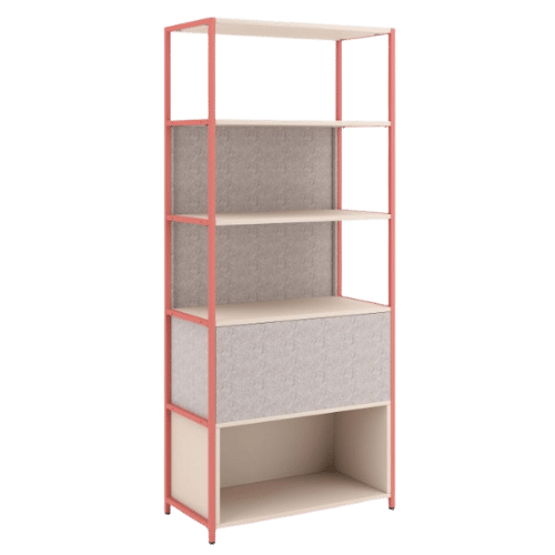 On y voit un meuble de rangement design