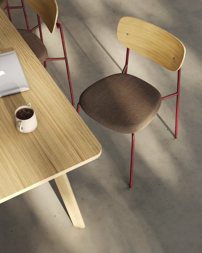 On y voit une chaise design dans un espace professionnel