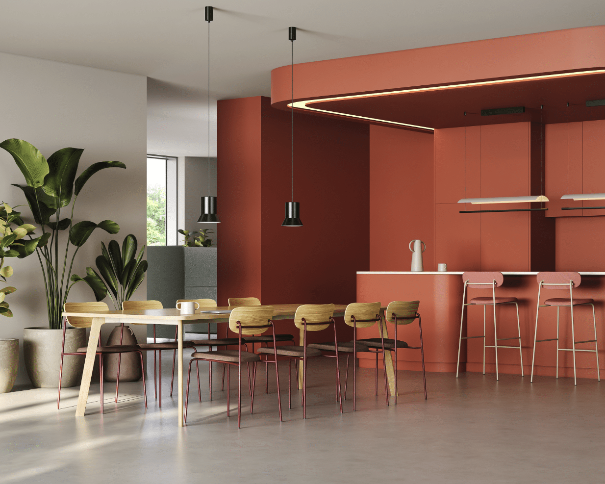 On y voit une chaise design dans un espace professionnel