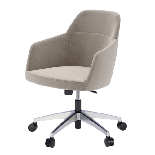 On y voit une chaise lounge design grise