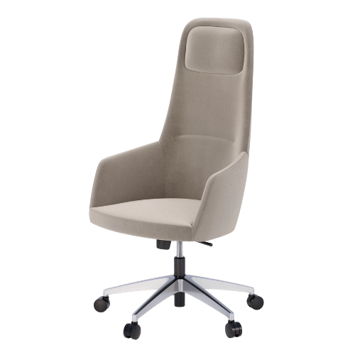 On y voit une chaise lounge design grise