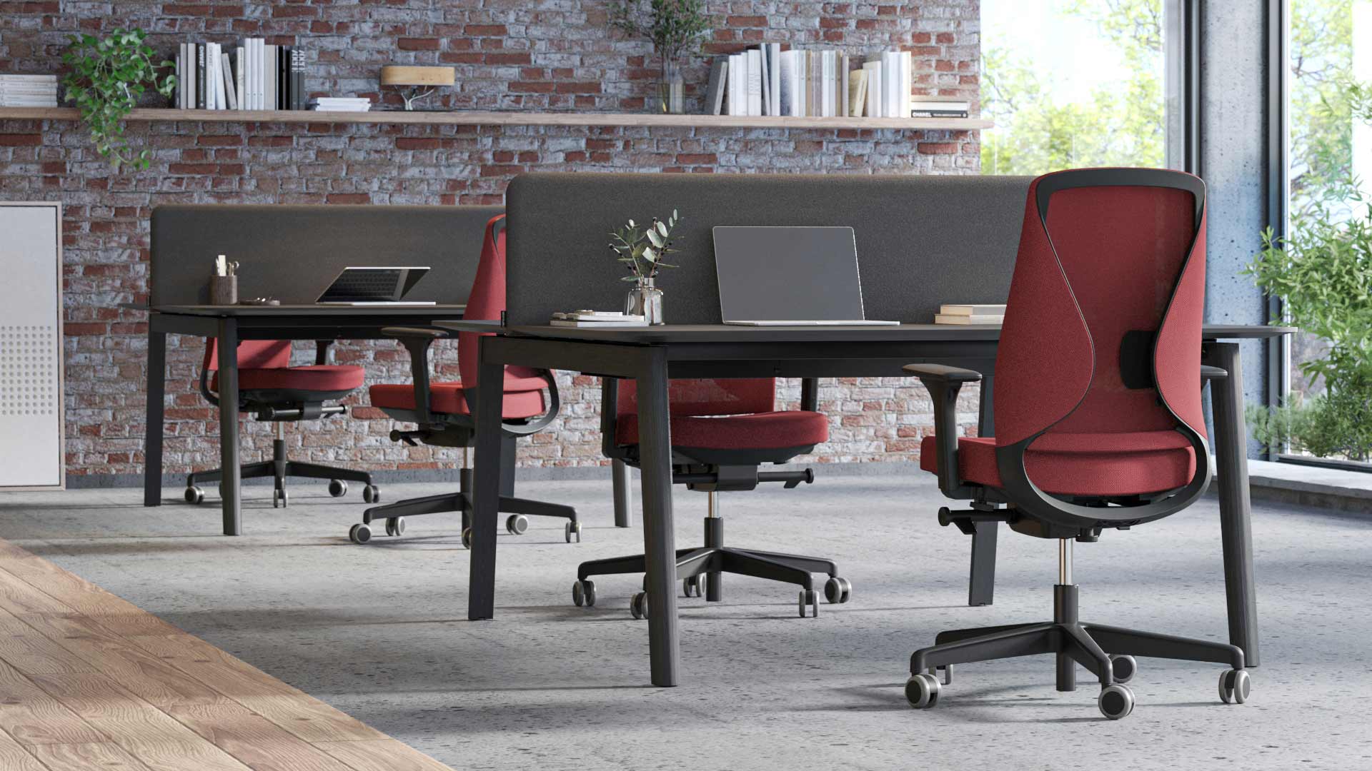 On y voit un fauteuil opérateur design dans un intérieur professionnel